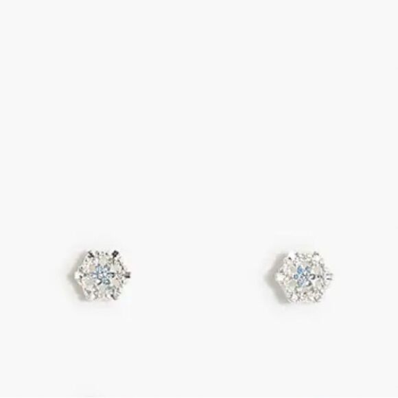 J. Crew Silver Hexagonal Stud Earrings - Picture 1 of 3